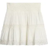 Superdry Ibiza Lace Mix Short Skirt Blanc S Femme