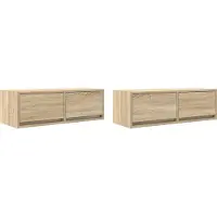 vidaXL Armoires TV 2 pcs. chêne Sonoma 80x31x25,5 cm Matériau bois
