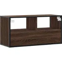 vidaXL Armoire TV Chêne brun 80x31x39,5 cm Bois composite et métal