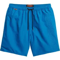 Superdry pour homme. M3010246A Maillot de bain premium brodé 43,2 cm bleu (XL), Beachwear, Polister recyclé, Durable