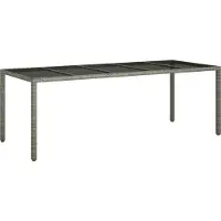 vidaXL Table de jardin grise en polyrotin