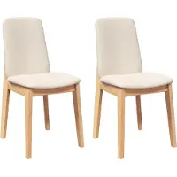 vidaXL Chaises de salle à manger avec coussins 2 pcs. Bois massif d'hévéa
