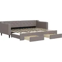 vidaXL Lit de jour extensible avec tiroirs Taupe 80x200 cm Tissu