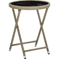 vidaXL Ensemble de jardin , 3 pièces, beige, en polyrotin