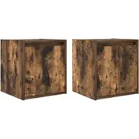 vidaXL Tables de chevet murales 2 pcs chêne fumé 38x34x40 cm