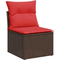 vidaXL Ensemble de 8 canapés de jardin avec coussins, brun, polyrattan