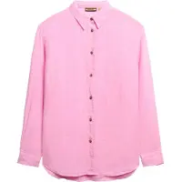 Superdry Casual Linen Boyfriend Long Sleeve Shirt Rose XS Femme