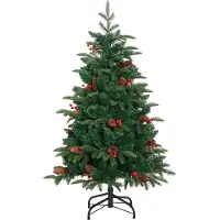 vidaXL Sapin de Noël artificiel avec pommes de pin et baies 150 cm