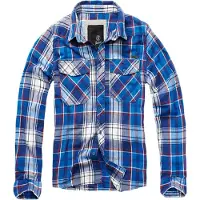 Brandit Check Long Sleeve Shirt Blanc,Bleu S Homme