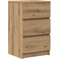 vidaXL Table de chevet avec 3 tiroirs chêne artisanal 39x35x65 cm