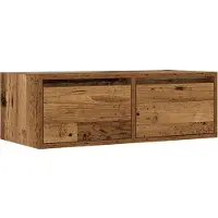 vidaXL Armoire TV avec lampes LED imitation vieux bois 75x35,5x25 cm