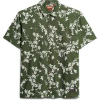 Superdry Chemise vert foncé / blanc