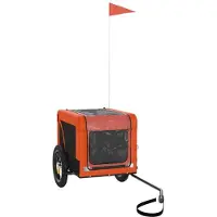 vidaXL Remorque pour vélo Chiens Orange et noir Tissu Oxford & fer