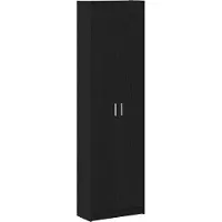vidaXL Armoire avec étagère noir aspect chêne 55 x 25 x 189 cm