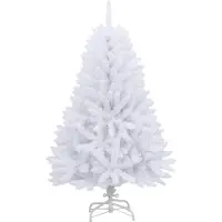 vidaXL Sapin de Noël artificiel à charnières avec support blanc 120 cm