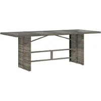vidaXL Salon de jardin 9 pièces avec coussins Gris Poly Rattan