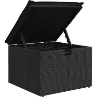 vidaXL Ensemble de salon de jardin 7 pièces avec coussins noir poly rotin