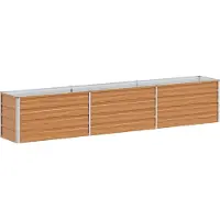 vidaXL Lit surélevé brun clair 240 x 40 x 45 cm Acier galvanisé
