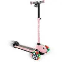 Globber ONE K E-MOTION 4 PLUS - trottinette électrique, batterie au lithium, moteur 80 W, 125/90 mm, 3 roues, roues LED, rose pastel