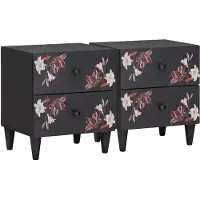 vidaXL Table de chevet avec tiroir 2 pcs Marron 40 x 33,5 x 46 cm