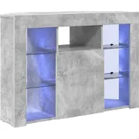 vidaXL Meuble TV d'angle LED béton gris 100x40x68cm matériau dérivé du bois