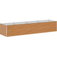 vidaXL Lit surélevé brun clair 390 x 100 x 68 cm Acier galvanisé