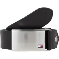 Tommy Hilfiger Ceinture 'Plaque' noir / argent