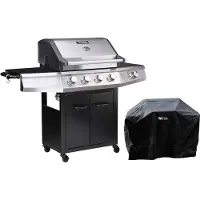 HABITAT ET JARDIN Barbecue gaz "Bingo 5" - 5 Brûleurs dont 1 latéral - 15.2kW + Housse protection - Noir