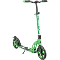 Globber SIX DEGREES Aluminium Scooter avec mécanisme de pliage et béquille, 205 mm, hauteur réglable, GS-approuvé, vert clair, VAINQUEUR DU TEST