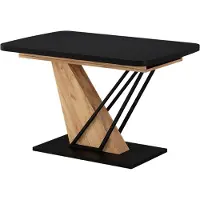 Vicco Table de salle à manger Fenaro Noir/Chêne de force doré 120-160 x 80 cm extensible, Model 58018