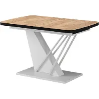 Vicco Table de salle à manger Fenaro Chêne de force doré/Blanc 120-160 x 80 cm extensible, Model 58017