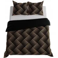 MARKIZETA HOME Literie, satin de coton, haute qualité 160x200 Luxe noir et or
