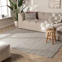 NATURL. Tapis en laine - Feline Gris/Chiné | 140x200 cm | Rectangulaire | Tissage plat