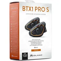 Midland BTX1 Pro S interphone pour moto 800 m Noir, Orange
