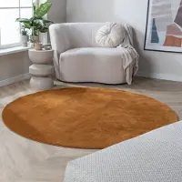 NATURL. Tapis rond lavable - Vivid Terracotta | Ø 200 cm | Rond | Pile courte