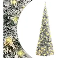 vidaXL Sapin de Noël artificiel escamotable avec neige floquée 150 LED