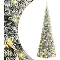 vidaXL Sapin de Noël artificiel escamotable avec neige floquée 100 LED