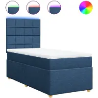 vidaXL Lit boxspring avec matelas bleu 100x200 cm Tissu