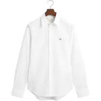 Gant pour homme. 3240171 Slim Fit Poplin Stretch Poplin Shirt white (XXL), Blanc, Casuel, Coton, Manche longue