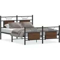 vidaXL Cadre de lit sans matelas Chêne brun 137x190 cm Bois composite