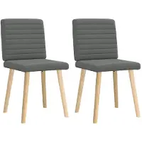 vidaXL Chaise de salle à manger 2 pcs. Tissu gris foncé