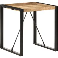 Syfax Table à manger 70x70x75 cm Bois de manguier massif brut