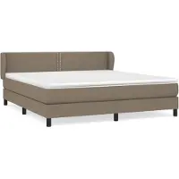 vidaXL Lit boxspring avec matelas Taupe 180x200 cm Tissu