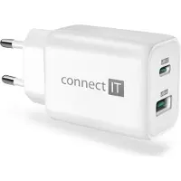 Connect IT Adaptateur de charge Wanderer2 GaN 1×USB-C + 1xUSB-A, 33W PD, BLANC