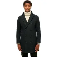 Superdry Homme The Merchant Store - Manteau de Ville Noir Taille: S