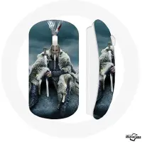 CAPACHEAP Souris Sans Fil Vikings Série Saison 6 Ragnar Lothbrok logo V Epée Gris Fond Brouillard