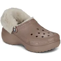 Crocs Sabots Cls Platfm Lined Fuzz Strap Cg femmes - Beige - 42 / 43