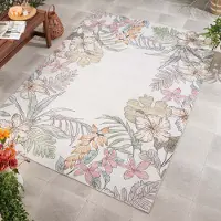 Volero - Tapis d'extérieur à fleurs - Poppy Crème - 140x200 cm