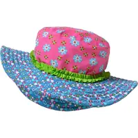 Playshoes Chapeau bleu / vert / rose clair / blanc