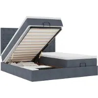 vidaXL Lit ottoman avec matelas gris foncé 200x200 cm velours